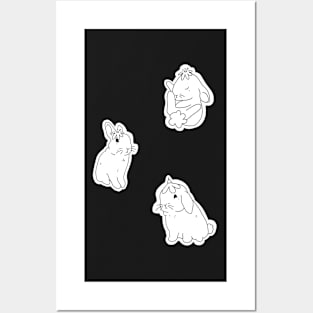 Flower bunnies stickers Posters and Art